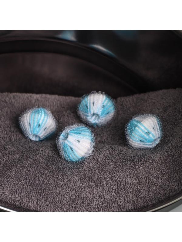 Шарики для стирки белья Доляна, d=3,3 см, 4 шт, цвет МИКС