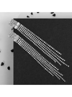 Серьги висячие со стразами 