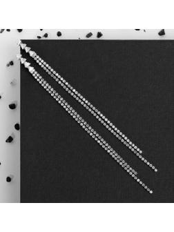 Серьги висячие со стразами 