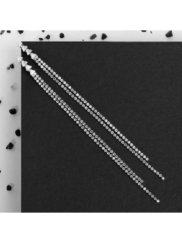 Серьги висячие со стразами 