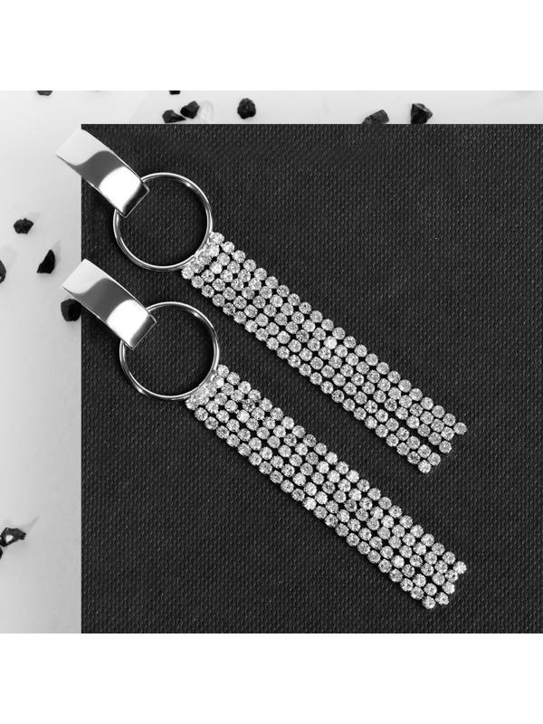 Серьги висячие со стразами 