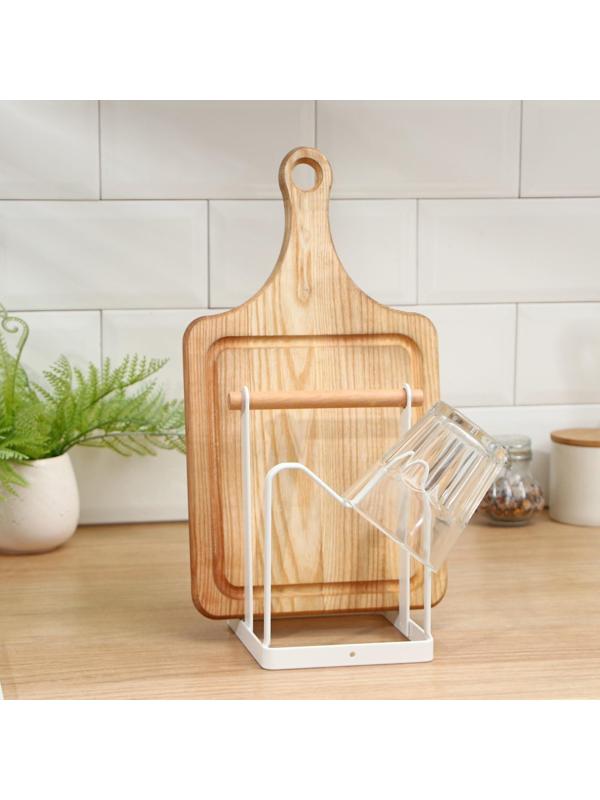 Держатель для кухонных принадлежностей Доляна, 18×12,5×12,5 см, цвет белый