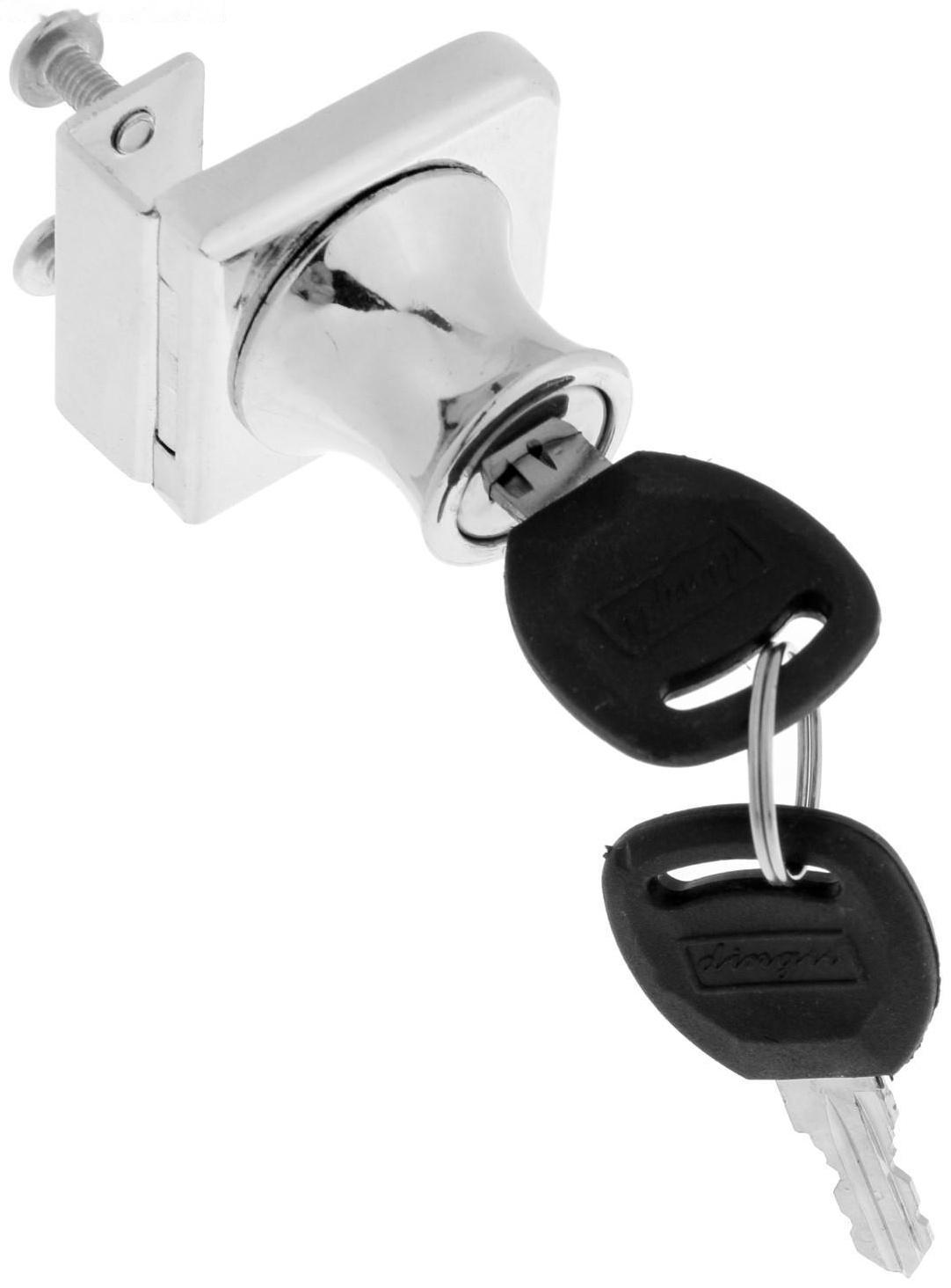 Замок мебельный для стеклянных дверей, 1 ств., цвет хром