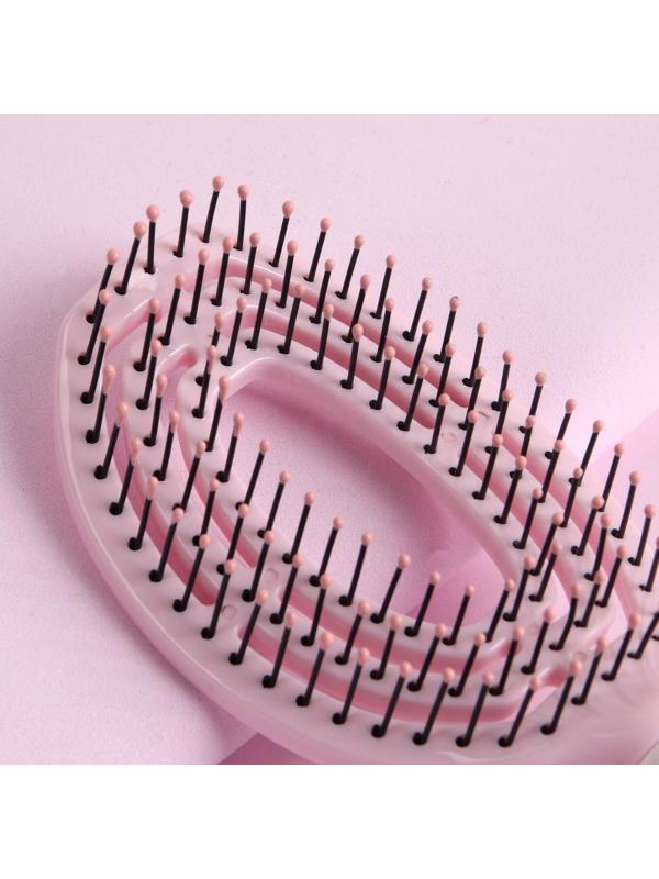 Расчёска массажная, для сушки волос, 7 × 24 см, цвет розовый