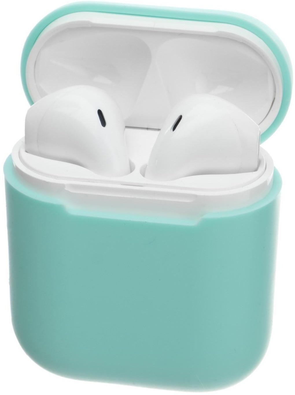 Чехол LuazON для футляра AirPods 1/2, мат. верха: силикон, 56х22х46 мм, голубой