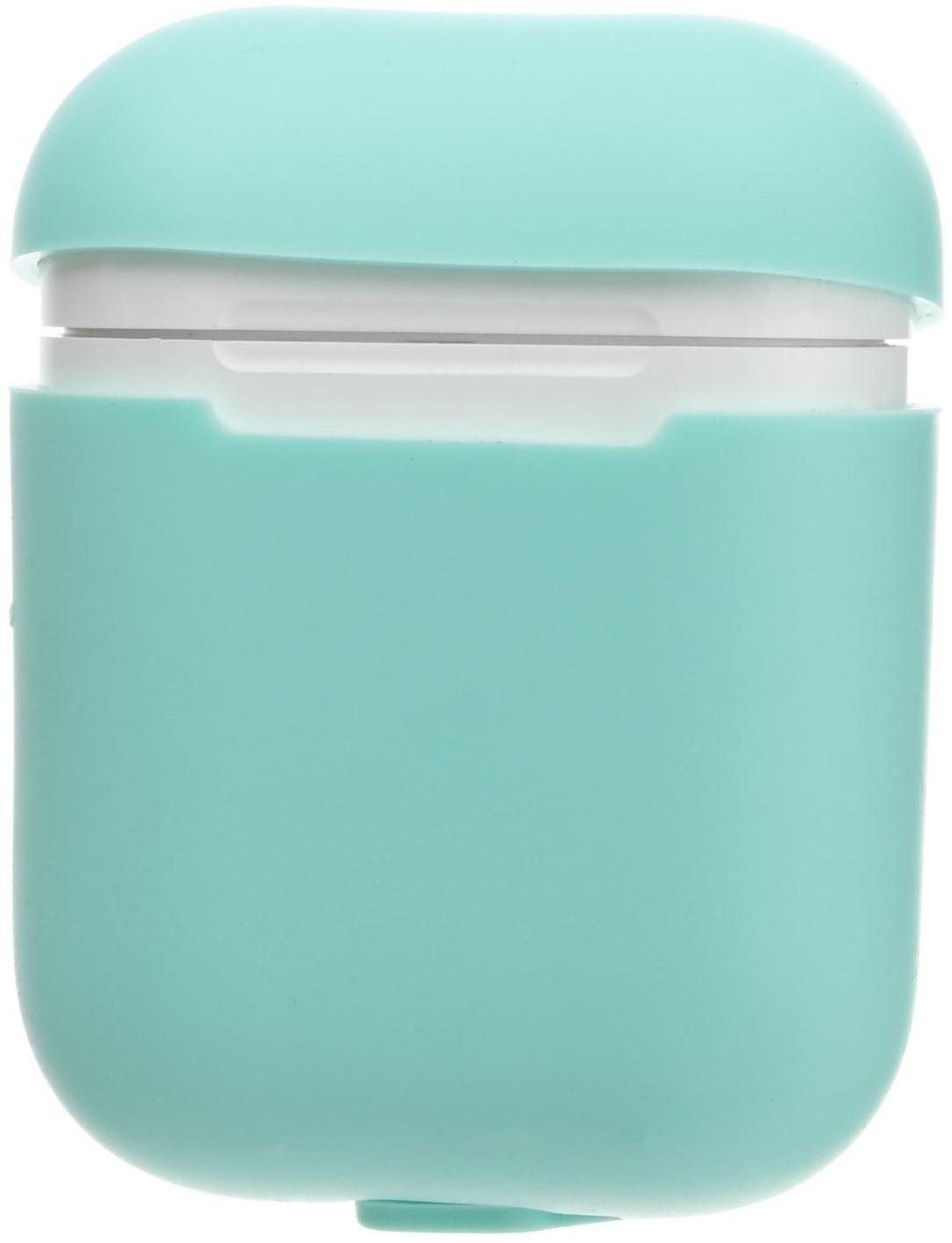 Чехол LuazON для футляра AirPods 1/2, мат. верха: силикон, 56х22х46 мм, голубой