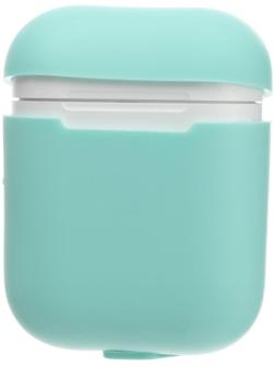 Чехол LuazON для футляра AirPods 1/2, мат. верха: силикон, 56х22х46 мм, голубой