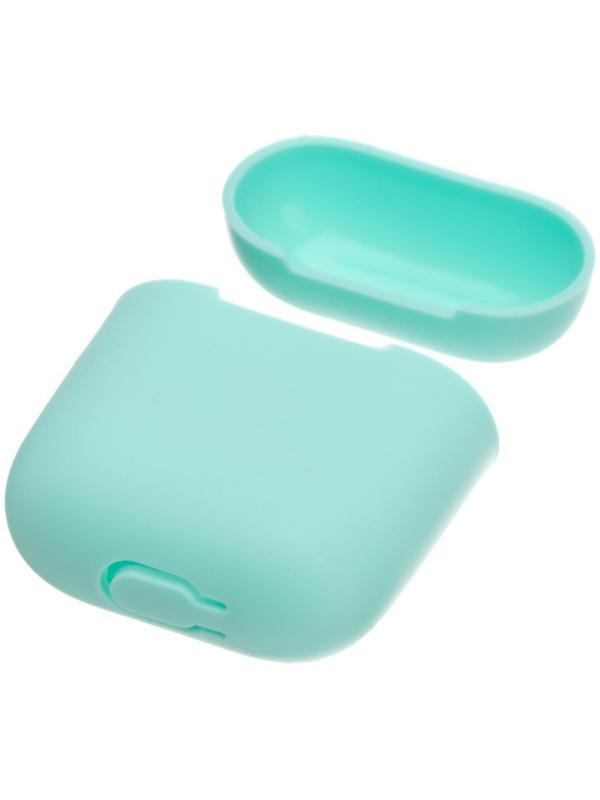Чехол LuazON для футляра AirPods 1/2, мат. верха: силикон, 56х22х46 мм, голубой