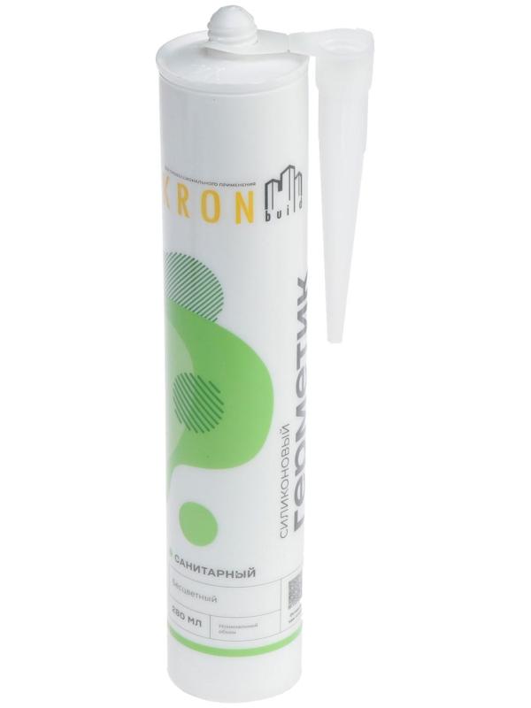 Герметик KRONbuild, силиконовый, санитарный, бесцветный, 280 мл