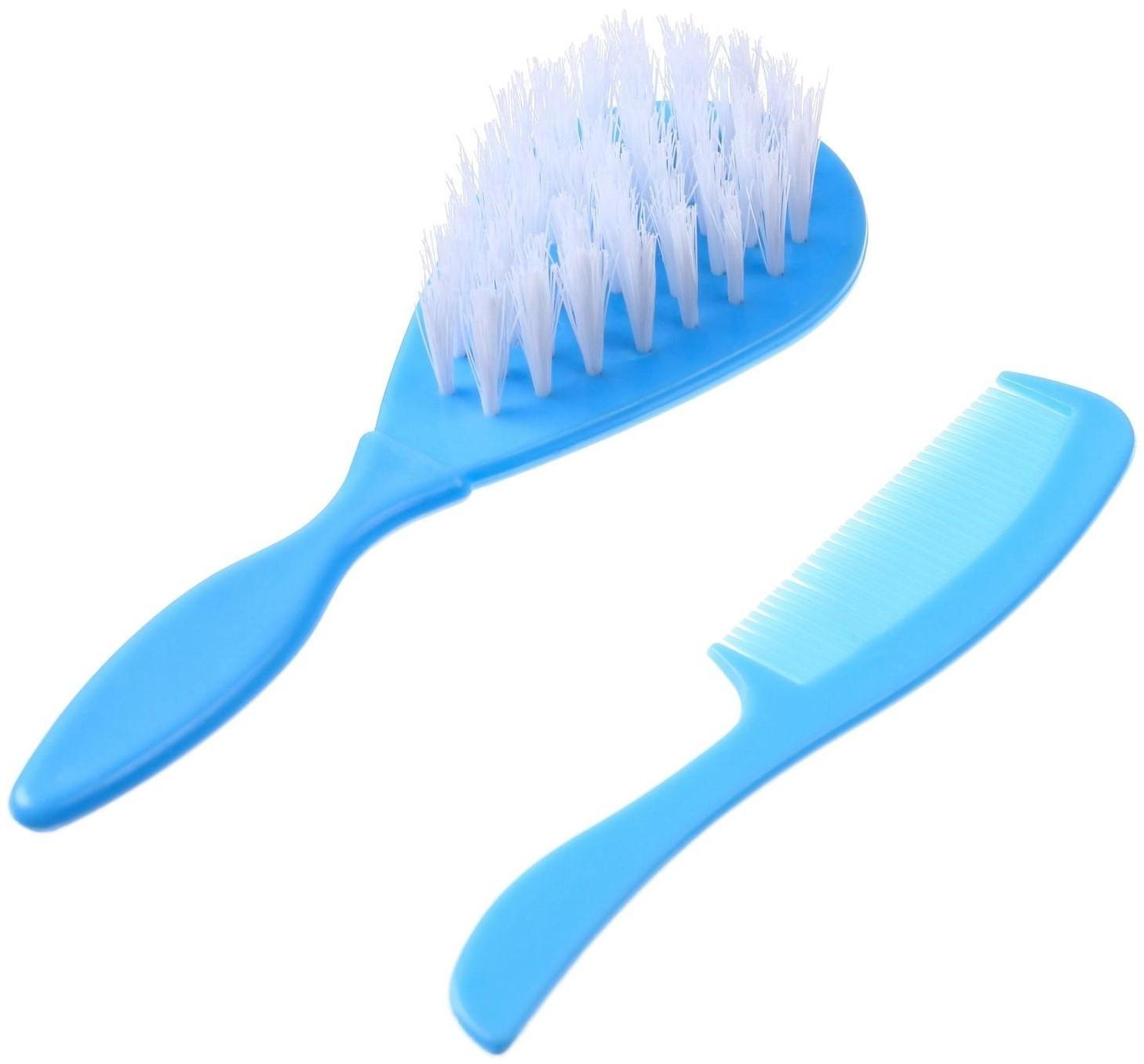 Набор детских расчесок, 2 шт., цвет голубой, рисунок МИКС