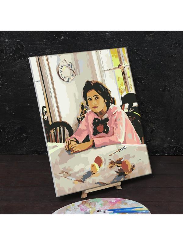 Картина по номерам на холсте с подрамником «Девочка с персиками» Валентин Серов 40х50 см