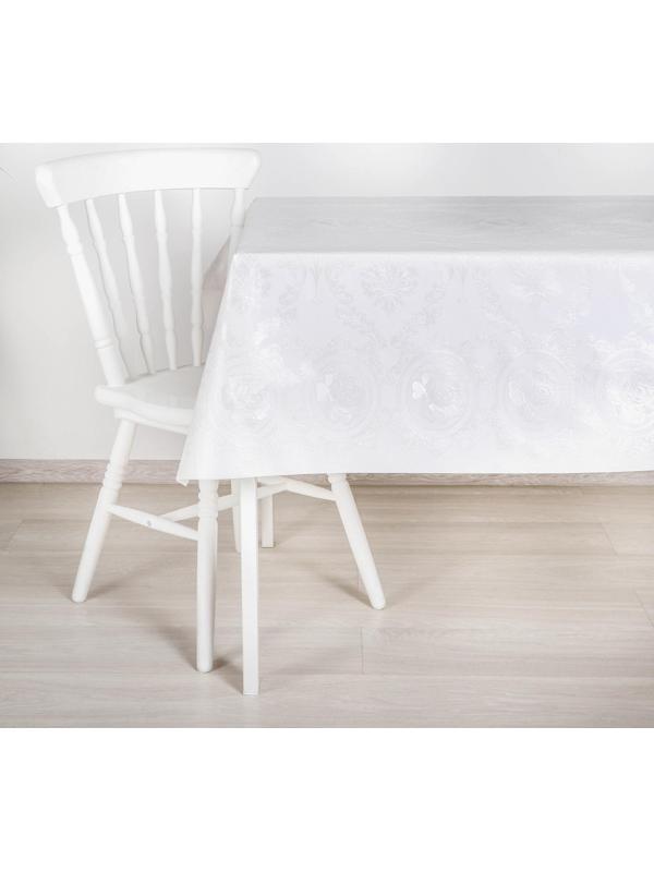 Клеёнка столовая на тканевой основе, ширина 137 см, рулон 20 метров, цвет белый