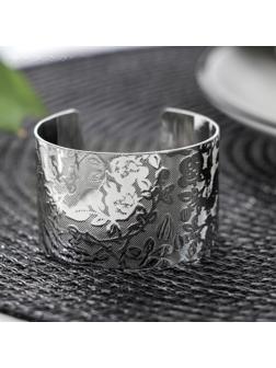 Кольцо для салфетки «Цветы», 5×3 см, цвет серебряный