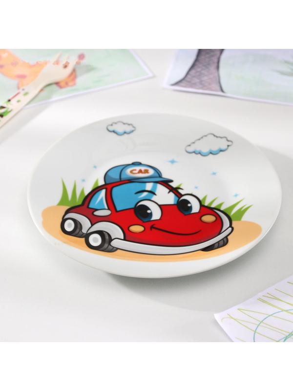 Тарелка керамическая Доляна «Машинка», d=17,5 см