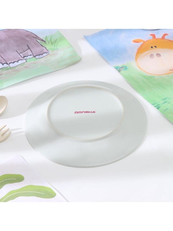 Тарелка керамическая Доляна «Котёнок на скейте», d=17,5 см