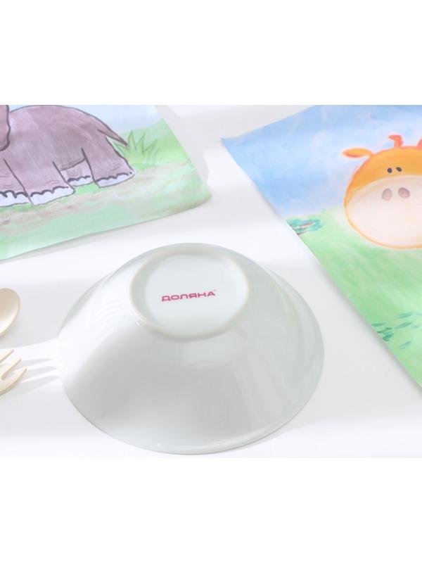 Тарелка керамическая глубокая Доляна «Совёнок и единорог», 400 мл, d=15 см