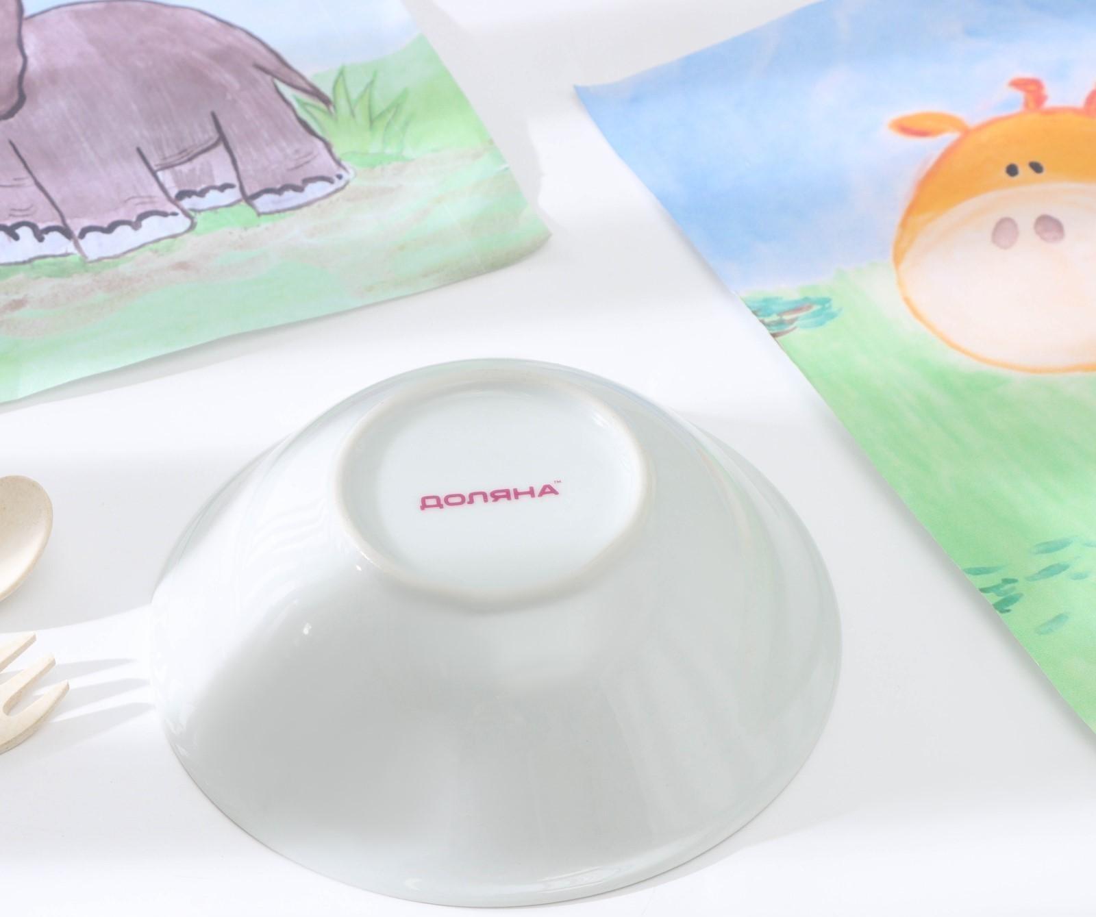 Тарелка керамическая глубокая Доляна «Машинка», 400 мл, 15 см