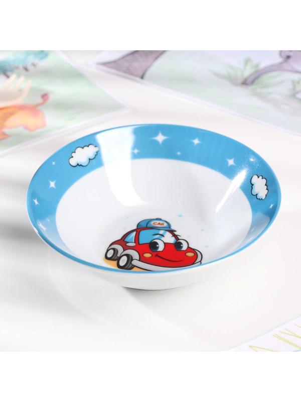 Тарелка керамическая глубокая Доляна «Машинка», 400 мл, 15 см