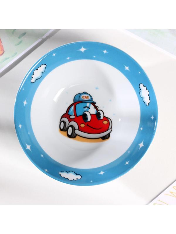 Тарелка керамическая глубокая Доляна «Машинка», 400 мл, 15 см