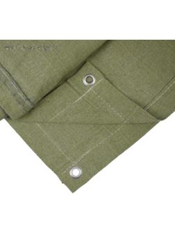 Брезент огнеупорный, 3 × 2 м, плотность 400 г/м², люверсы шаг 1 м, хаки