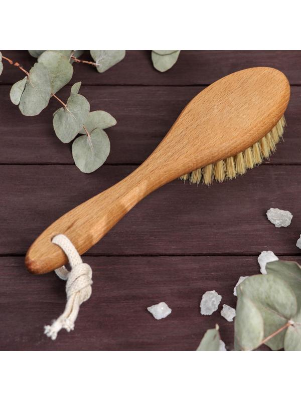 Щётка для сухого массажа, натуральная щетина, 79 пучков