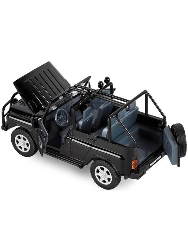 Машина метал «УАЗ-469» 1:24 инерция, цвет чёрный, открываются двери, капот и багажник, световые и звуковые эффекты