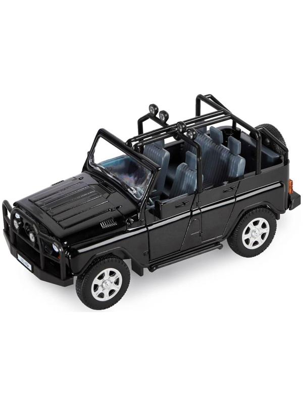 Машина метал «УАЗ-469» 1:24 инерция, цвет чёрный, открываются двери, капот и багажник, световые и звуковые эффекты