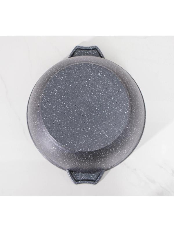 Кастрюля «Гранит», 5 л, стеклянная крышка, антипригарное покрытие, цвет чёрный