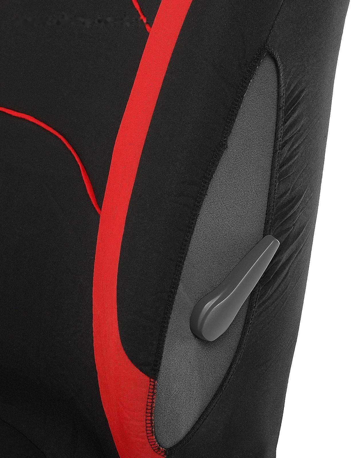 Авточехлы универсальные 9 предметов, черные - красные вставки, М5, H series