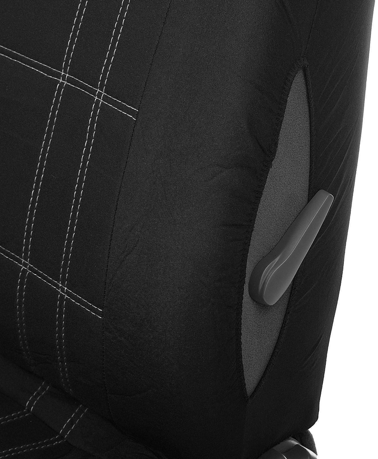 Авточехлы универсальные 9 предметов, черные - серая нить, М5, Classic series