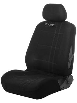 Авточехлы универсальные 9 предметов, черные - серая нить, М5, Classic series