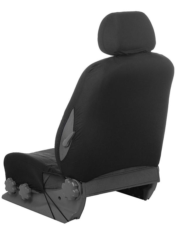 Авточехлы универсальные 9 предметов, черные - серая нить, М5, Classic series