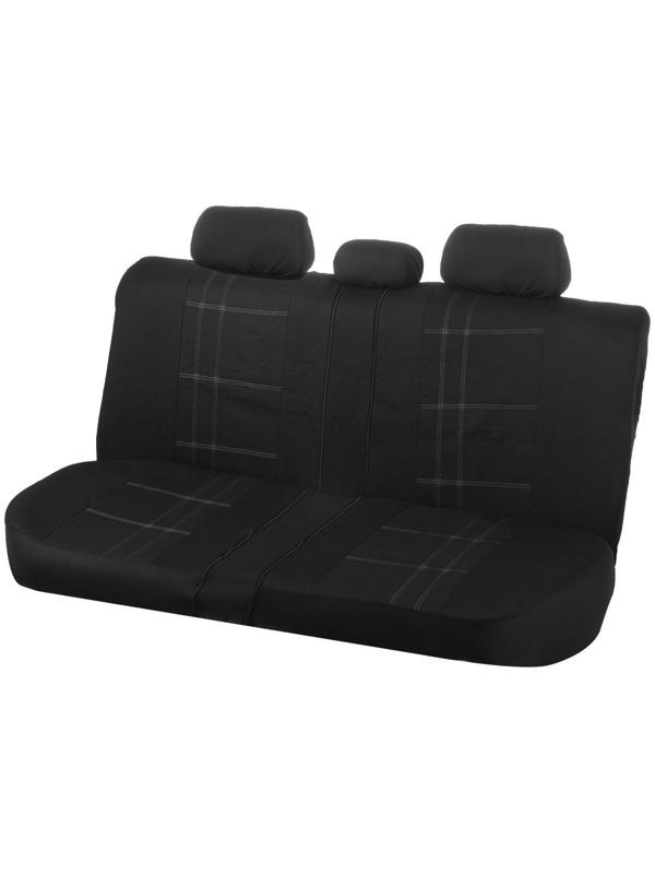 Авточехлы универсальные 9 предметов, черные - серая нить, М5, Classic series