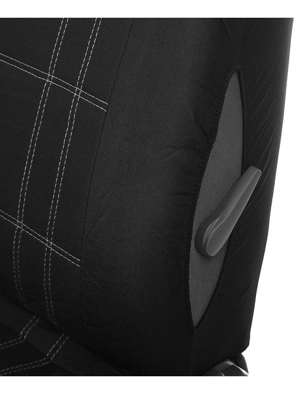 Авточехлы универсальные 9 предметов, черные - серая нить, М5, Classic series