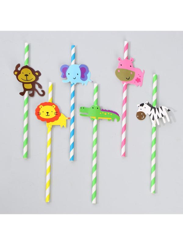 Трубочки для коктейля «Сафари», набор 6 шт.