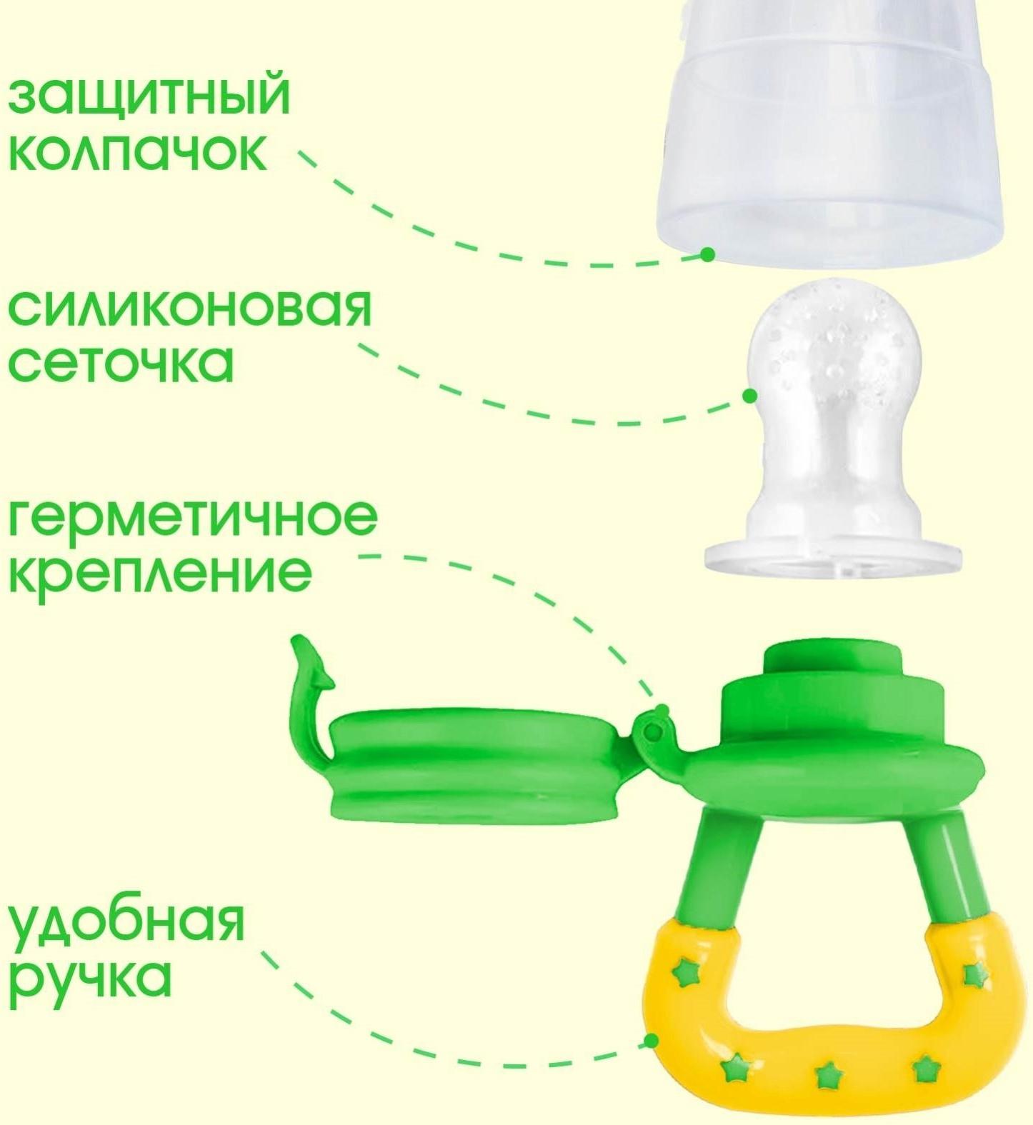 Ниблер для прикорма «ТРЕНД. Леопард» в наборе с силиконовыми сеточками 2шт