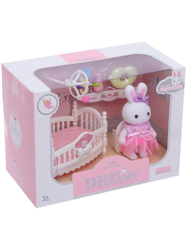 Набор игровой «Зайчик» с кроваткой, с аксессуарами, МИКС