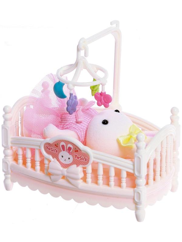 Набор игровой «Зайчик» с кроваткой, с аксессуарами, МИКС