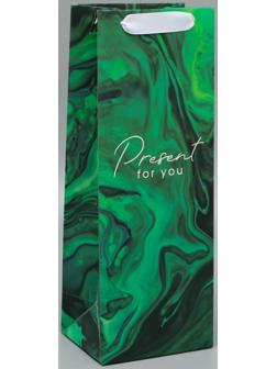 Пакет ламинированный под бутылку Present for you, 13 x 35 x 10 см