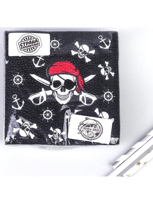 Салфетки бумажные «Пират», однослойные, 24х24 см, набор 20 шт.