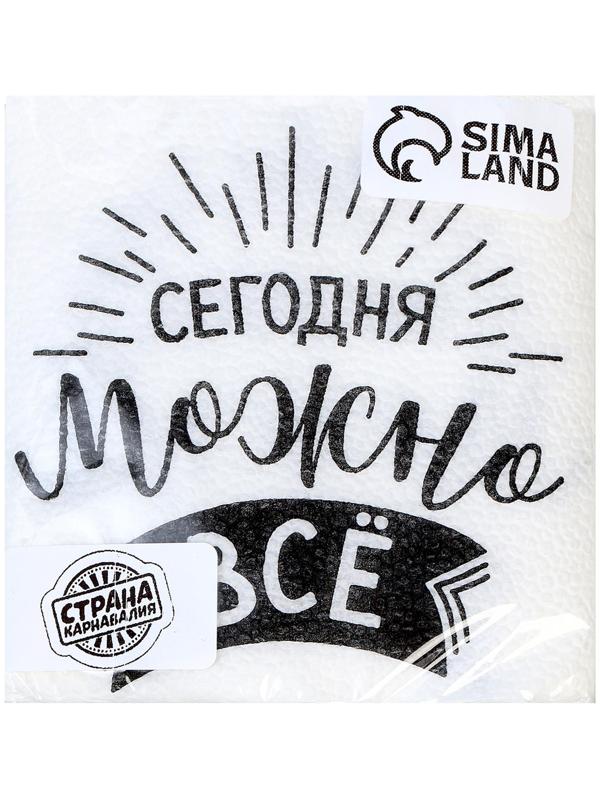 Салфетки бумажные «Сегодня можно всё», однослойные, 24х24 см, набор 20 шт.