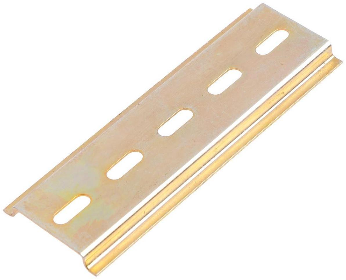 DIN-рейка ТУНДРА krep, L=100, оцинкованная, цвет желтый, в упаковке 1 шт.