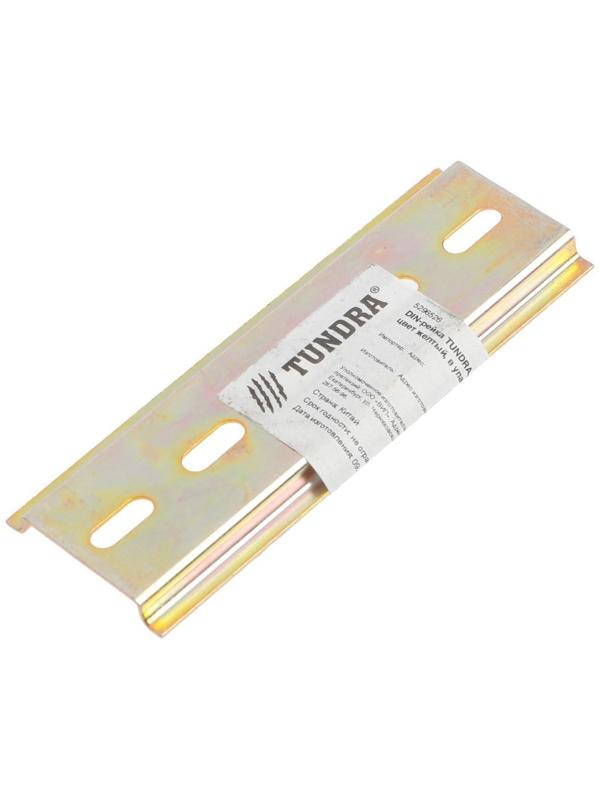 DIN-рейка ТУНДРА krep, L=100, оцинкованная, цвет желтый, в упаковке 1 шт.