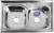 Мойка кухонная MIXLINE 530528, накладная, двойная, 0.6 мм, 80х50х18 см, 3 1/2