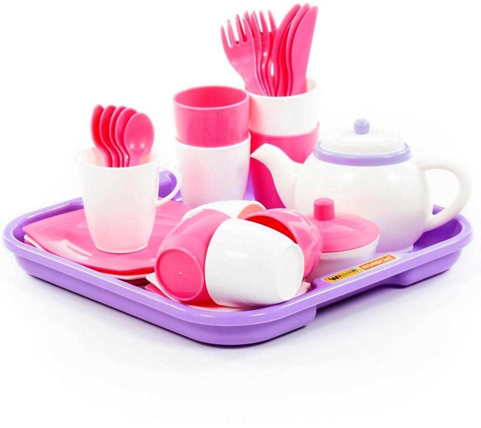 Набор детской посуды «Алиса», с подносом на 4 персоны, 35 элементов
