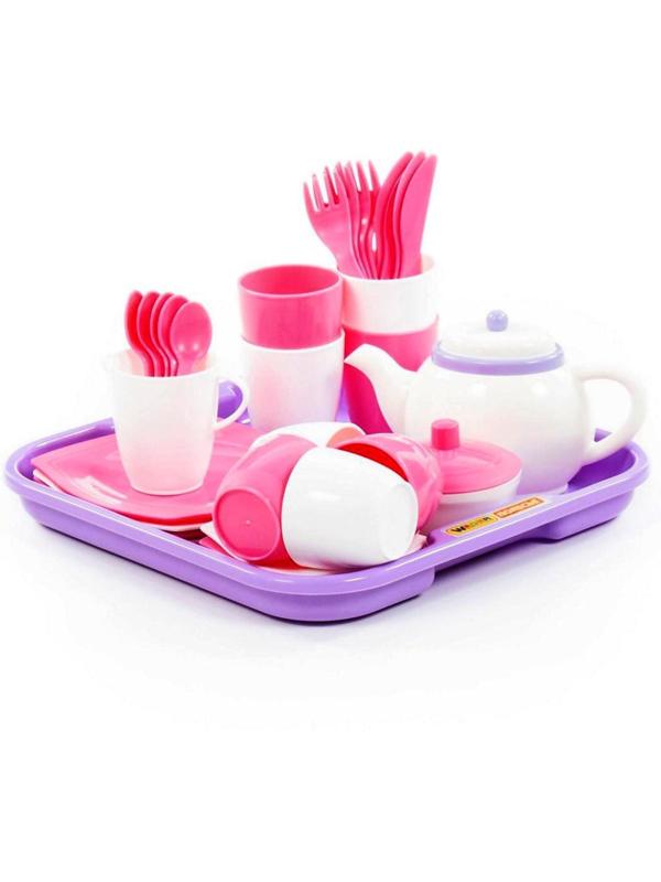 Набор детской посуды «Алиса», с подносом на 4 персоны, 35 элементов