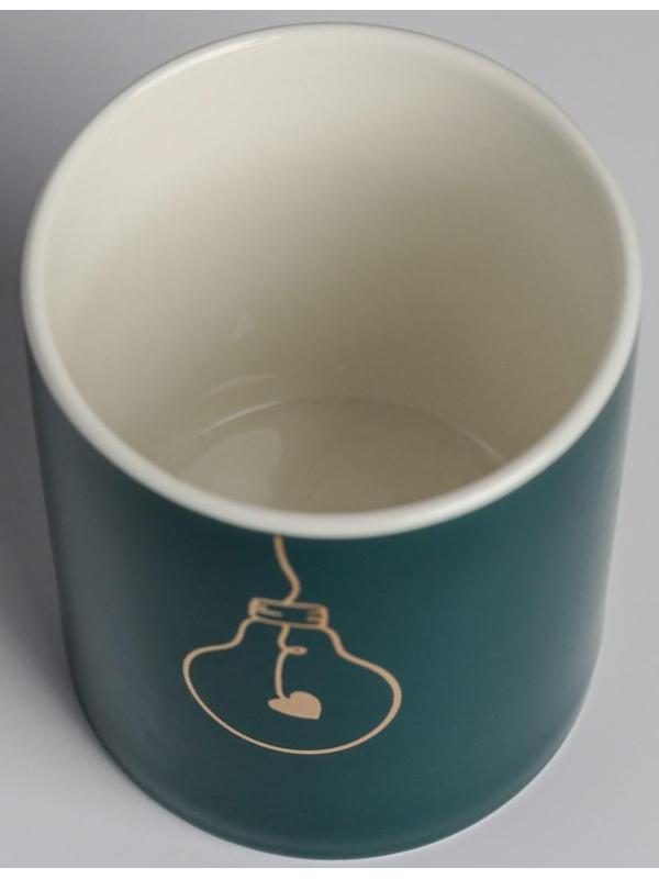 Керамическое кашпо с тиснением «Лампочка», 8 х 9,5 см