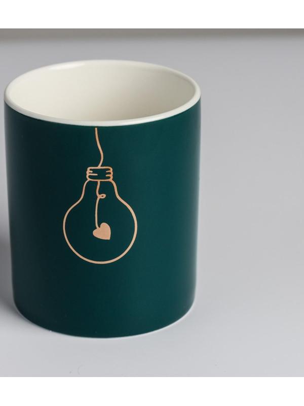 Керамическое кашпо с тиснением «Лампочка», 8 х 9,5 см