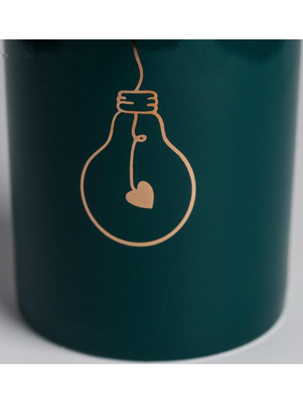 Керамическое кашпо с тиснением «Лампочка», 8 х 9,5 см