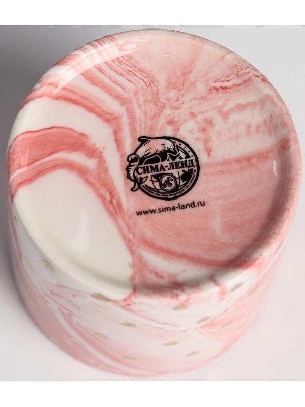 Керамическое кашпо с тиснением «Сердца», 8 х 7,5 см